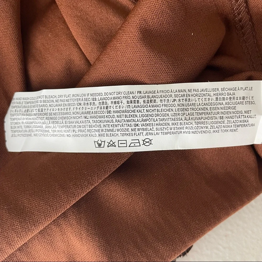 MOON RIVER NWT BROWN SILVER SEQUIN SHORT SLEEVE DRESS SMALL - Picture 8 of 9